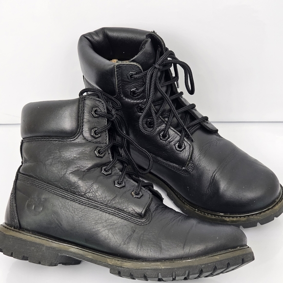 Timberland Women's 6-inch Premium Waterproof Black Leather Boot, EUC, size 8.5 - Picture 7 of 12